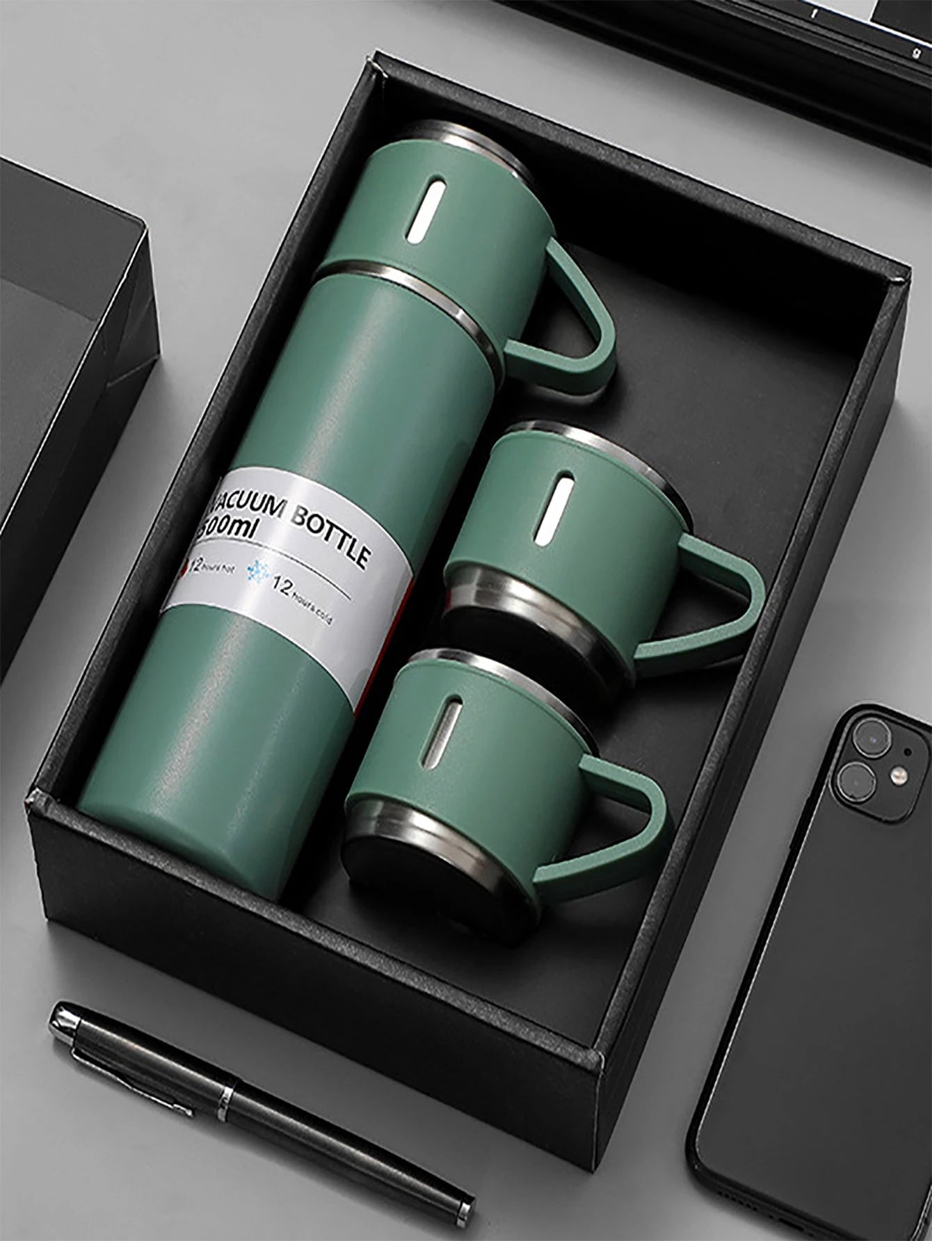 Termo De Acero Inoxidable Con Vasos