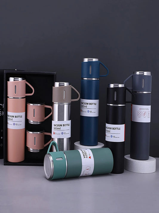 Termo De Acero Inoxidable Con Vasos
